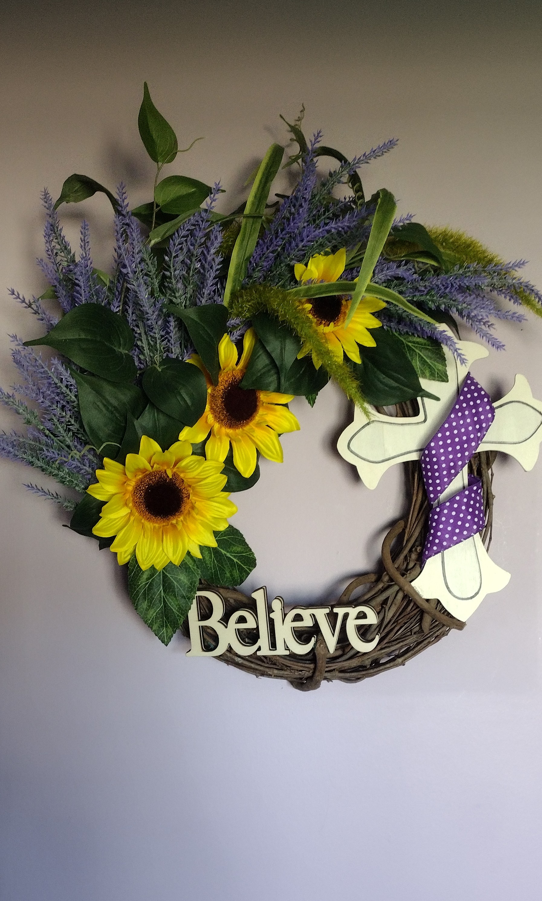 Believe Sunflower Wreath