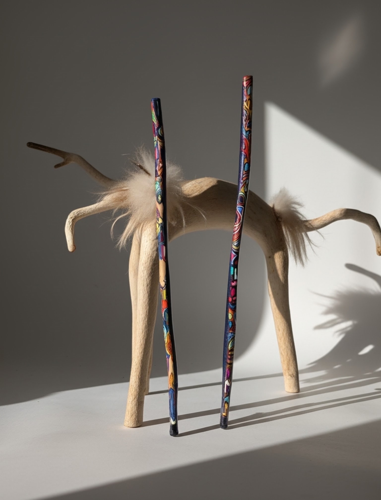 Hand-Painted Walking Sticks
